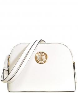 Messenger Handbag Design Faux Leather Classic Style WU040 NC WHITE
